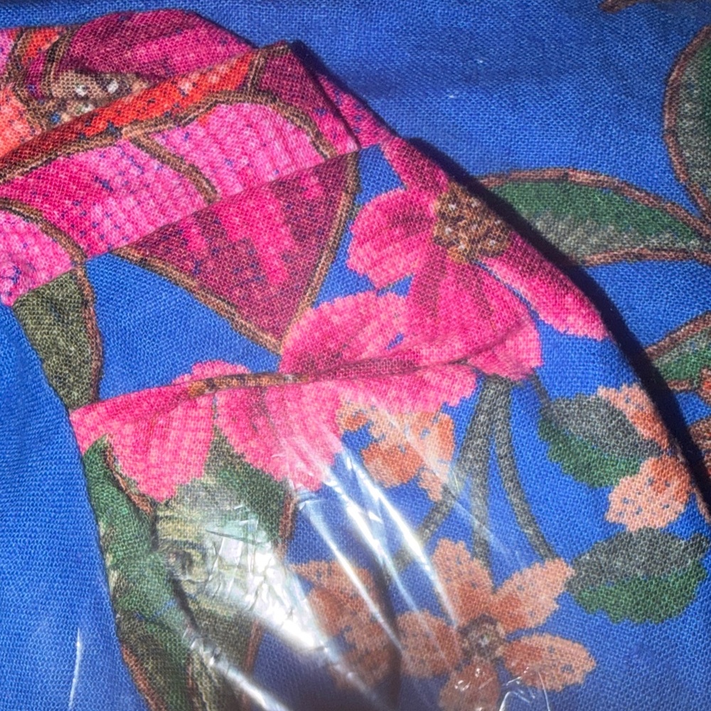 NEW FARM Rio Summer Fruit Scarf Blue/Pink Mini Dress - Picture 10 of 10